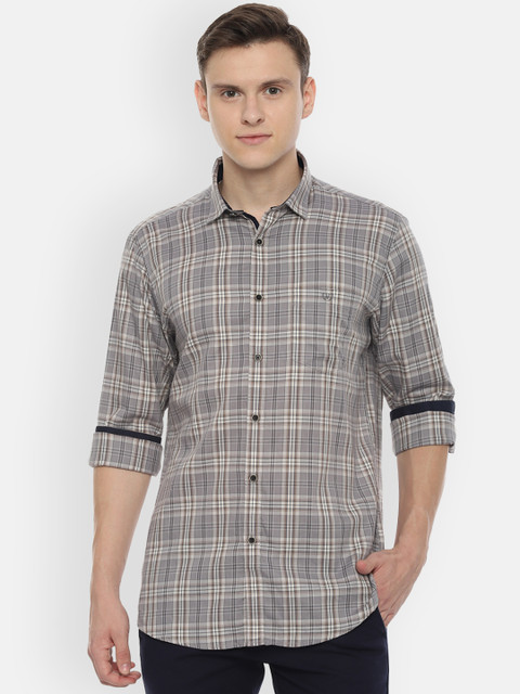 

Van Heusen Sport Men Grey Slim Fit Checked Casual Shirt