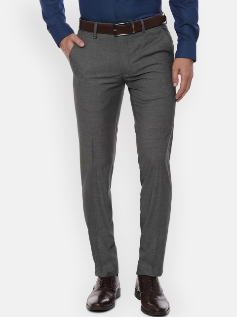 

Van Heusen Men Grey Slim Fit Solid Formal Trousers