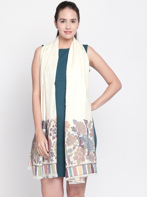 

Style Quotient Women Off-White Patterned Shawl