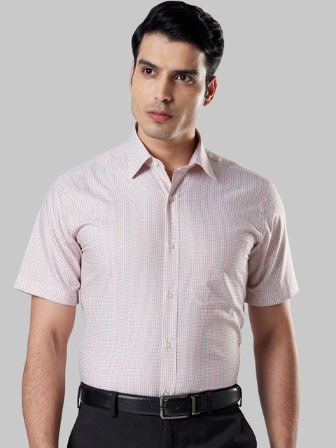 

Raymond Men Orange Regular Fit Self Design Formal Shirt