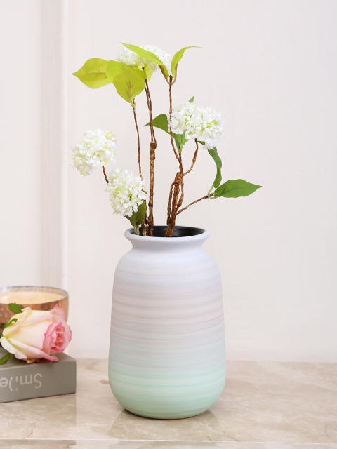 

Aapno Rajasthan White & Green Ceramic Flower Vase