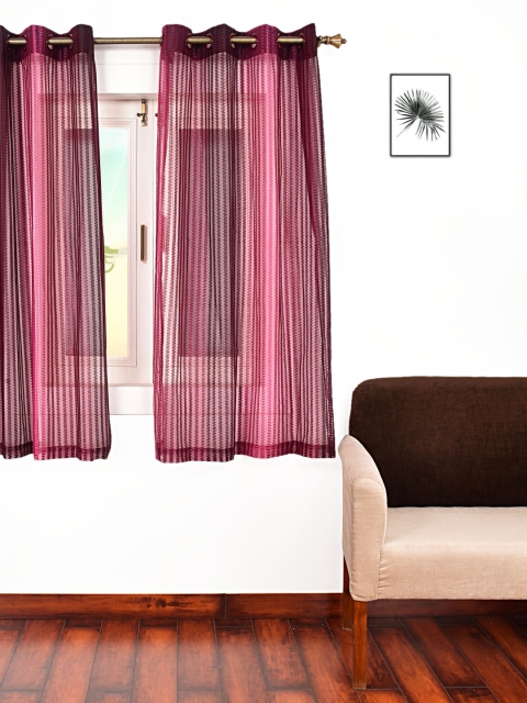 

Ariana Burgundy Single Sheer Window Curtain