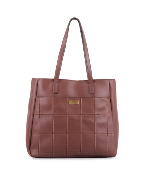 

Vivinkaa Coffee Brown Textured Shoulder Bag