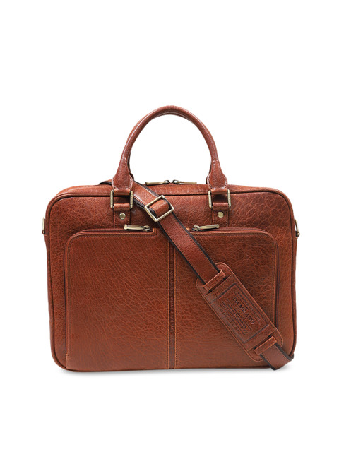 

Da Milano Unisex Brown Textured Laptop Bag