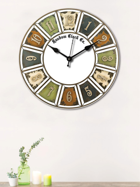 

RANDOM Multicoloured Round Printed Analogue Wall Clock, Multi
