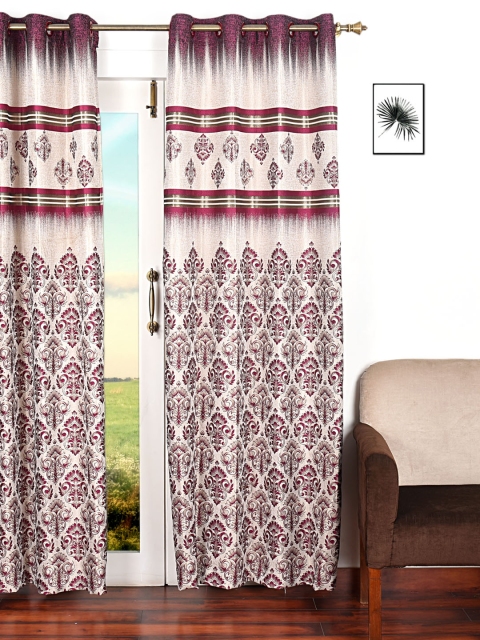 

Ariana Burgundy & Beige Single Room Darkening Door Curtain