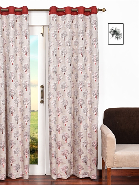 

Ariana Maroon & Beige Single Room Darkening Door Curtain