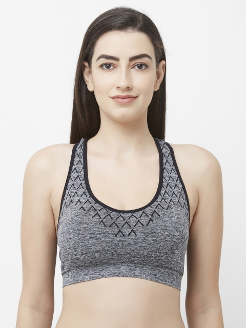 

FashionRack Grey Solid Non-Wired Lightly Padded Sports Bra 1528