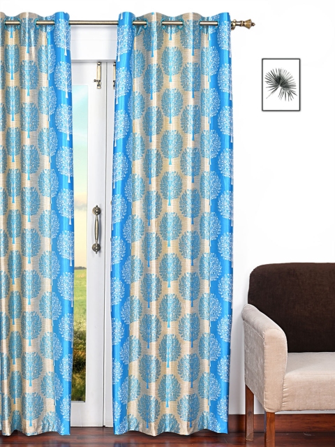 

Ariana Blue Single Room Darkening Long Door Curtain