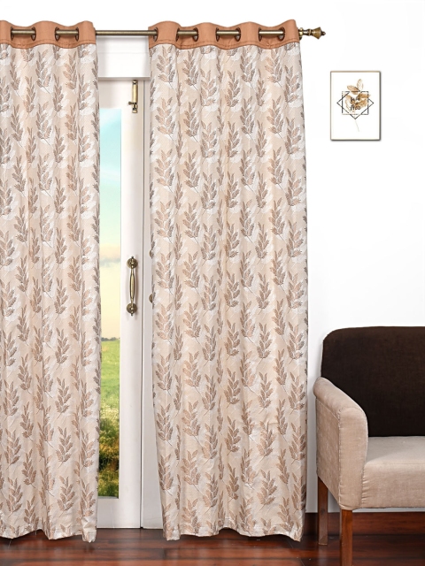

Ariana Cream-Coloured & Orange Single Room Darkening Door Curtain