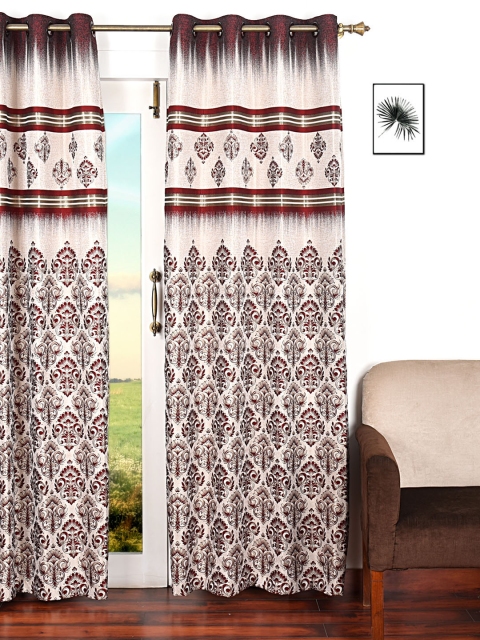 

Ariana Maroon & Beige Single Room Darkening Door Curtain