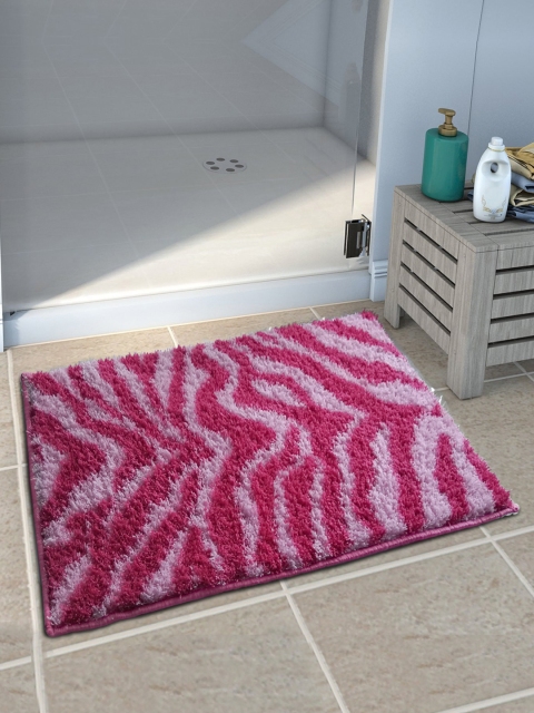 

Athom Trendz Set of 2 Pink Patterned Anti Slip Bath Rugs
