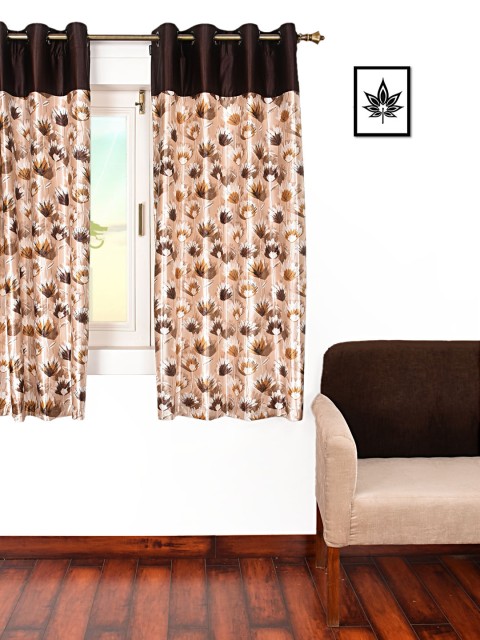

Ariana Brown & Beige Single Room Darkening Window Curtain