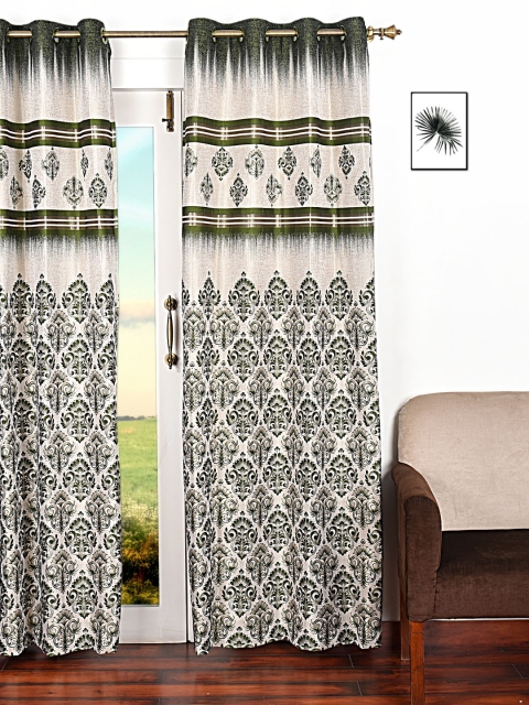 

Ariana Green & Beige Single Room Darkening Door Curtain