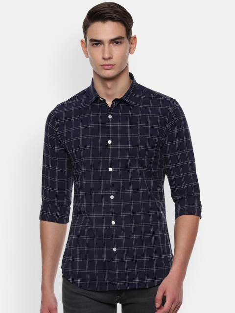 

Allen Solly Sport Men Navy Blue Slim Fit Checked Casual Shirt