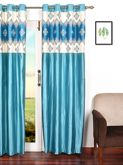 

Ariana Turquoise Blue Single Room Darkening Door Curtain