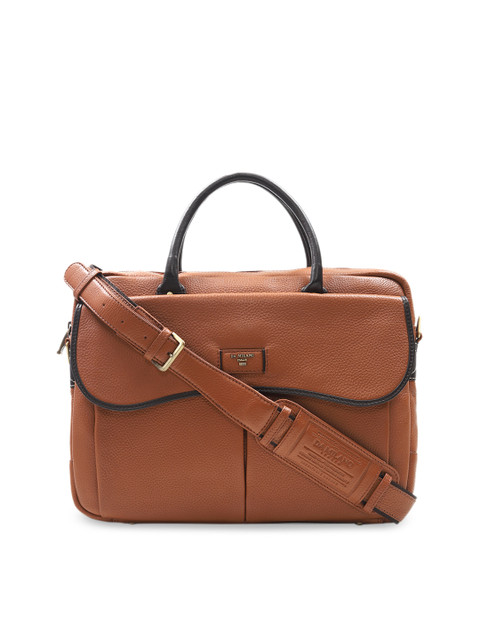 

Da Milano Unisex Brown Solid Leather Laptop Bag