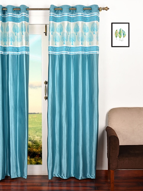 

Ariana Turquoise Blue Single Room Darkening Door Curtain