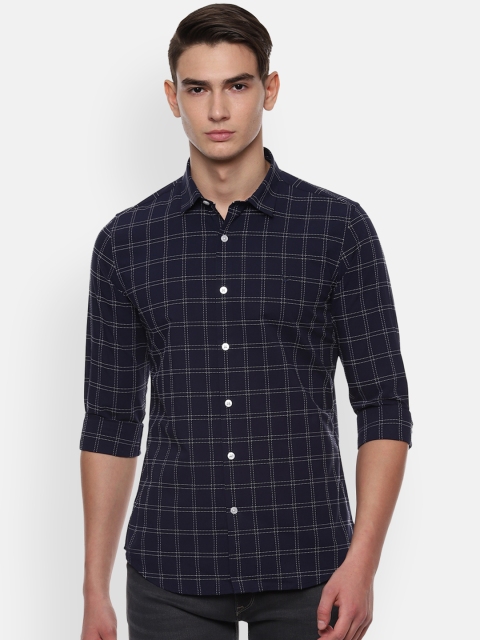 

Allen Solly Sport Men Navy Blue Slim Fit Checked Casual Shirt