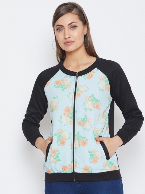 

PURYS Women Black Printed Bomber