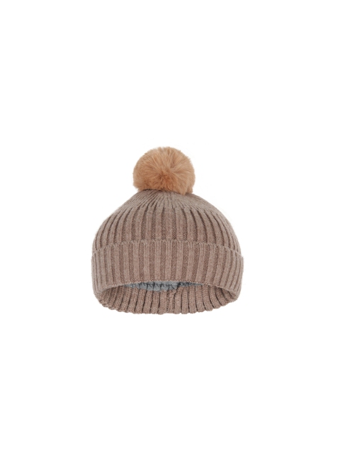 

FabSeasons Kids Brown Self Design Beanie