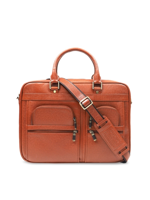 

Da Milano Unisex Tan Solid Laptop Bag
