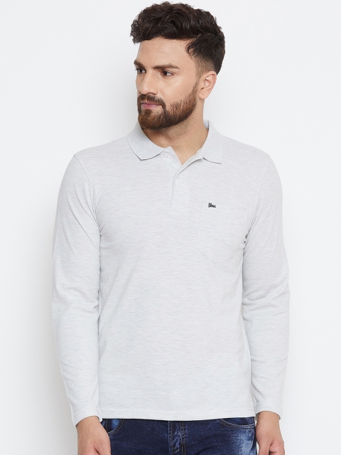 

Okane Men Grey Solid Polo Collar T-shirt