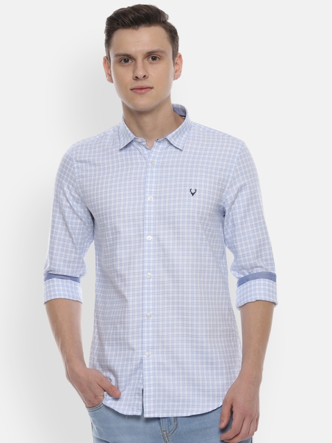 

Allen Solly Sport Men Blue & Off-White Slim Fit Checked Casual Shirt