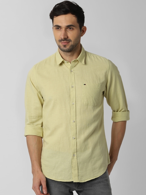 

Peter England Casuals Men Lime Green Slim Fit Solid Casual Shirt