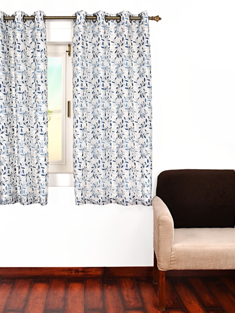

Ariana Blue & White Single Black Out Window Curtain