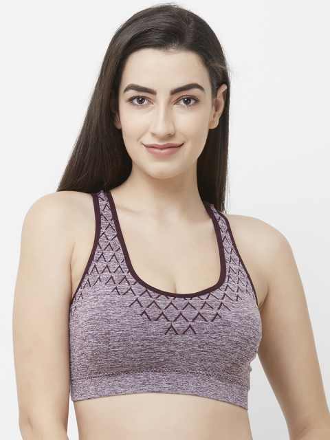 

FashionRack Maroon Solid Non-Wired Lightly Padded Sports Bra 1528