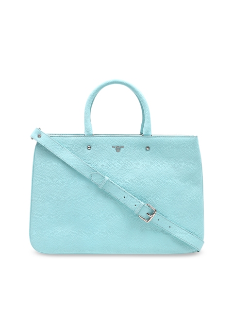 

Da Milano Women Blue Solid Leather Laptop Bag