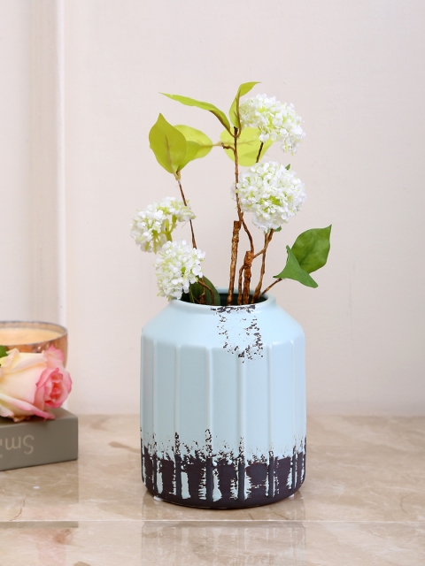 

Aapno Rajasthan Blue & Grey Ceramic Flower Vase