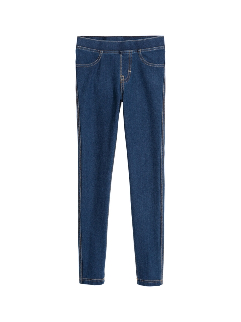 

H&M Girls Navy Blue Solid Jersey Leggings