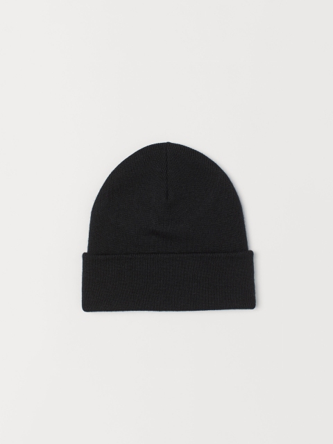 

H&M Men Black Jersey-Knit Hat