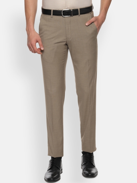 

Van Heusen Men Beige Slim Fit Textured Formal Trousers