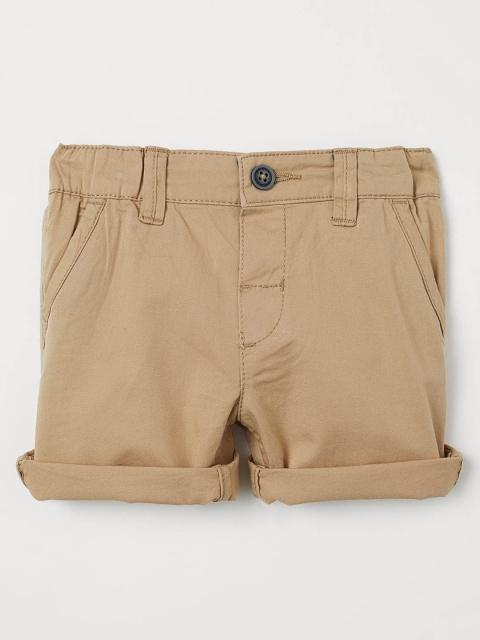 

H&M Infants Beige Solid Cotton Shorts