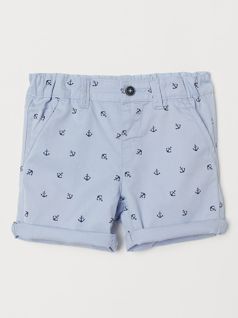 

H&M Infants Blue Printed Cotton Shorts