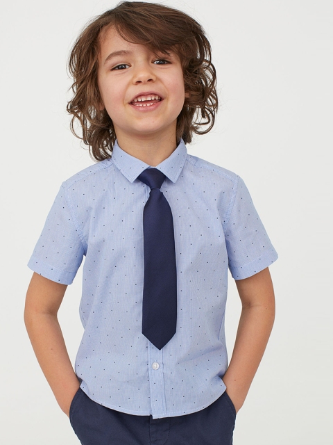 

H&M Boys Blue & White Striped Cotton Shirt