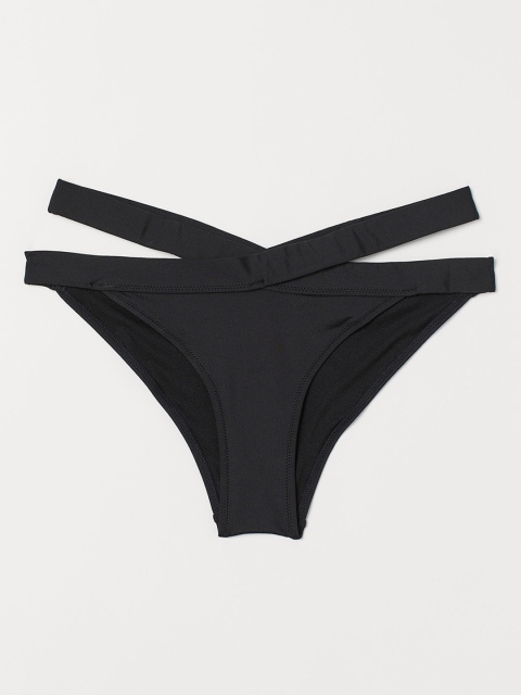 

H&M Women Black Solid Cheeky Bikini Bottoms 0605690001