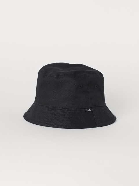 

H&M Men Black Solid Cotton Bucket Hat
