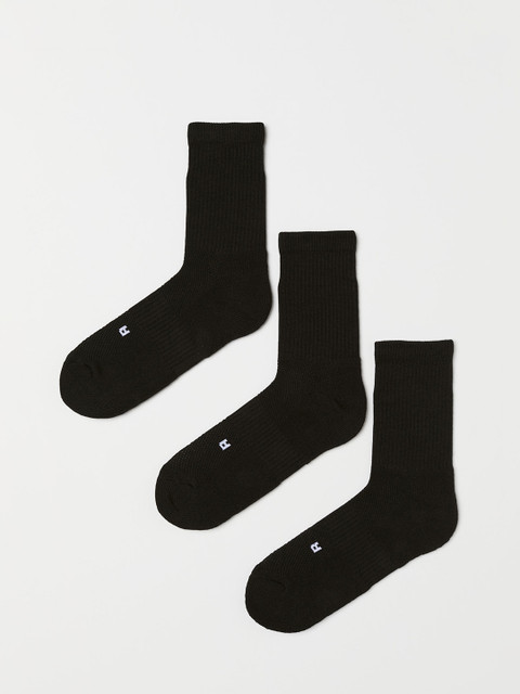 

H&M Men Solid Black 3 Pack Sports Socks