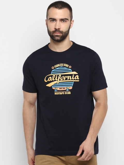 

Red Tape Men Black Printed Round Neck T-shirt
