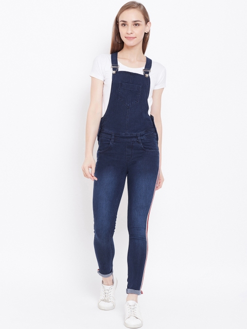 

Nifty Women Navy Blue Solid Slim-Fit Dungarees