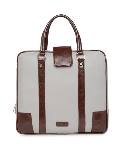 

HORRA Women Brown & Grey Solid Laptop Bag