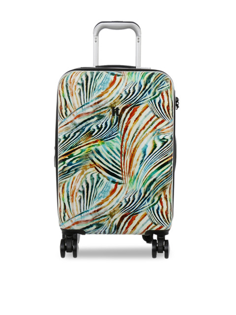 

IT luggage Unisex Green & Brown Printed Medium Hardsided Trolley Bag