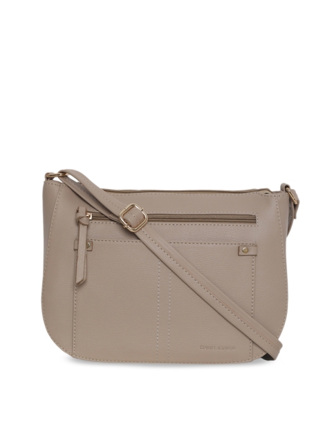 

David Jones Beige Solid Sling Bag