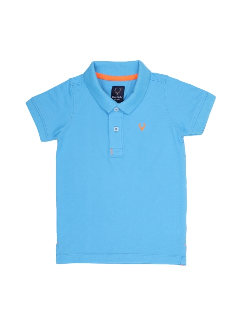 

Allen Solly Junior Boys Blue Solid Polo Collar T-shirt