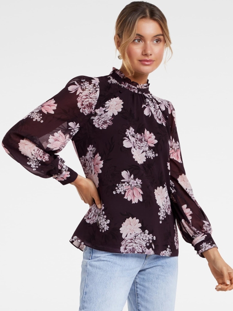 

Forever New Women Purple Printed Top
