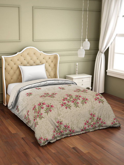 

SPACES Brown & Green Floral AC Room 150 GSM Single Bed Comforter